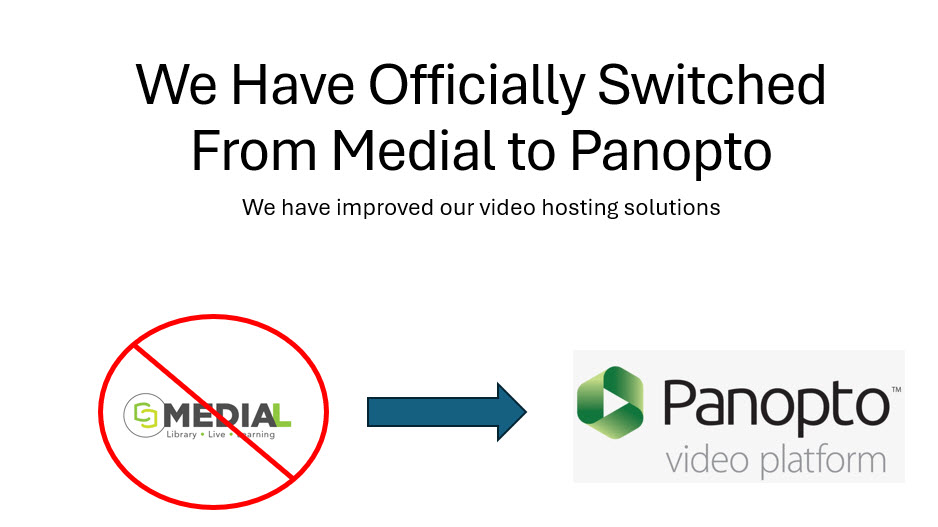 Officially Switched From Medial to Panopto