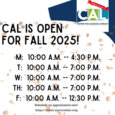 Fall 2025 CAL Schedule